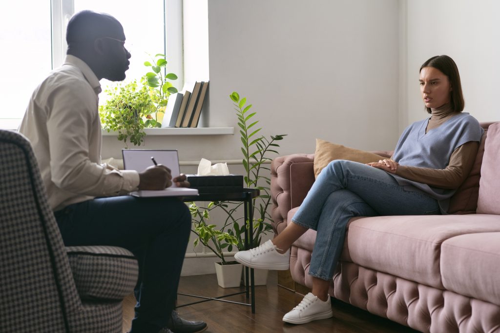 Sessão de terapia com a tcc